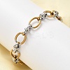 304 Stainless Steel Oval Link Chain Bracelets for Women BJEW-D377-01A-1