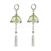 4 Pairs 4 Color Glass Flower Wind Chime Dangle Leverback Earrings EJEW-TA00209-4
