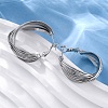 Brass Twist Hoop Earrings EJEW-R025-30P-2