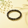 Round Natural Agate Stretch Beaded Bracelets BJEW-JB08196-03-2