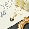 304 Stainless Steel & Rhinestone & Enamel Pendant Necklaces for Women NJEW-G157-03G-2
