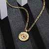 304 Stainless Steel Colorful Rhinestone Zodiac Pendant Necklaces for Women NJEW-U032-02G-1
