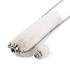 Natural Mixed Stone Bullet Shaped Perfume Bottle Pendant Necklaces G-B089-02P-5