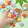 20Pcs 4 Colors Mushroom Food Grade Eco-Friendly Silicone Focal Beads SIL-CJ0001-63-4