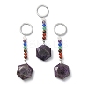 Gemstone Hexagon Pendant Keychain G-Z033-02-2