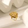 Autumn Winter High-End 304 Stainless Steel Cuff Rings for Women MR8055-4-1
