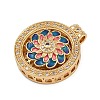 Brass Micro Pave Cubic Zirconia Rotating Pendants KK-P332-02B-G-2