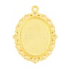 Tibetan Style Oval Alloy Pendant Cabochon Settings TIBEP-Q054-44G-RS-1