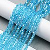 Transparent Electroplate Glass Beads Strands GLAA-F029-4mm-C19-4