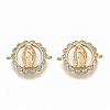 Brass Micro Pave Clear Cubic Zirconia Links/Connercots LS-KK-R126-034-NF-1