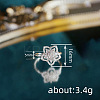 Brass Micro Pave Clear Cubic Zirconia Finger Rings for Women WGAE82A-01-4