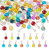 90Pcs 15 Styles Alloy Glass Pendants PALLOY-TA00166-1