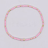 Bohemian Style Rainbow Glass & Brass Beaded Handmade Fashion Women's Bracelet QD2599-6-1