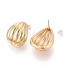 Brass Stud Earrings EJEW-T048-12G-2