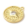 Rack Plating Brass Micro Pave Cubic Zirconia Pendants KK-A229-17G-2