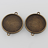 Antique Bronze Tibetan Style Alloy Cabochon Connector Settings X-TIBE-M022-01AB-NF-2