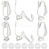 10Pcs 304 Stainless Steel Clip-on Earring Converters Findings FIND-BBC0003-27-1
