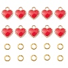 Heart Alloy Enamel Charms ENAM-YW0002-85A-1