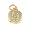 Rack Plating Brass Micro Pave CLear Cubic Zirconia Charms KK-E110-14G-H-1
