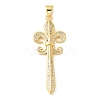 Brass Micro Pave Cubic Zirconia Pendants KK-U053-17G-03-1
