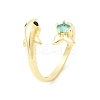 Brass Micro Pave Cubic Zirconia Cuff Rings for Women RJEW-K312-01A-G-4