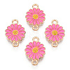 Zinc Alloy Enamel Sunflower Connector Charms ENAM-E011-01KCG-06-2