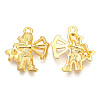 Golden Plated Alloy Pendant Rhinestone Settings PALLOY-WH0067-15G-09-2