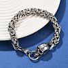 9MM 201 Stainless Steel Skull Byzantine Chain Bracelets for Men Women BJEW-B143-07ASP-2