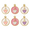 6Pcs 3 Colors Brass Pendants ZIRC-SZ0001-47-1