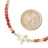 Summer Beach Natural Carnelian Round Beaded Necklaces NJEW-JN05262-04-3