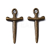 Tibetan Style Alloy Sword Pendants X-TIBEP-929-AB-FF-1