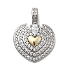 Brass Micro Pave Clear Cubic Zirconia Pendants KK-H519-15B-GP-1