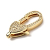 Brass Clear Cubic Zirconia Lobster Claw Clasps KK-Z078-46B-G-2