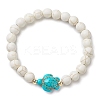 Round Synthetic Howlite Beaded Stretch Bracelets BJEW-JB10269-03-1