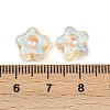 Electroplate and Golden Metal Enlaced Glass Beads EGLA-T029-02M-4