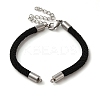 Milan Cord & 304 Stainless Steel Bracelets Making MAK-H004-01B-P01-1