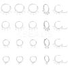 40Pcs 4 Style Rack Plating Eco-friendly Brass Huggie Hoop Earring Findings KK-FH0003-98-1