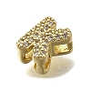 Brass Micro Pave Cubic Zirconia Letter Multi-Strand Links KK-D295-32G-11-2
