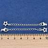 Brass Micro Pave Cubic Zirconia Ends with Chains KK-U043-02S-3