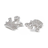 Brass Pave Clear Cubic Zirconia Connector Charms KK-E068-VB347-3
