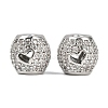 Brass Micro Pave Cubic Zirconia Beads KK-F906-23P-1