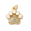 Brass Micro Pave Clear Cubic Zirconia & Enamel Pendants KK-Q098-30G-B-1