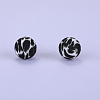 Printed Round Silicone Focal Beads SI-JX0056A-90-1