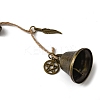 Iron Bell with Alloy Key/Feather/Elephant Pendant Decorations HJEW-JM02220-4