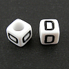 Letter Acrylic European Beads X-OPDL-R050-10mm-D-1