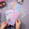 14 Sheets 7 Style Waterproof Laser Plastic Self Adhesive Stickers DIY-SZ0002-72-3
