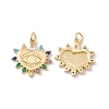Rack Plating Brass Micro Pave Colorful Cubic Zirconia Pendants ZIRC-C040-15G-1