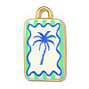 Printed Brass with Enamel Pendants KK-OY001-60G-1