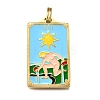 Tarot 304 Stainless Steel Enamel Pendants STAS-M119-07K-G-1