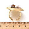 Natural Rose Quartz & Tiger Eye & Quartz Crystal & Amethyst Chip Finger Rings for Women RJEW-R012-06G-01-3